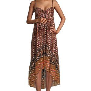 Kobi Halperin Vanessa High-Low Floral-Print Dress metallic dress S